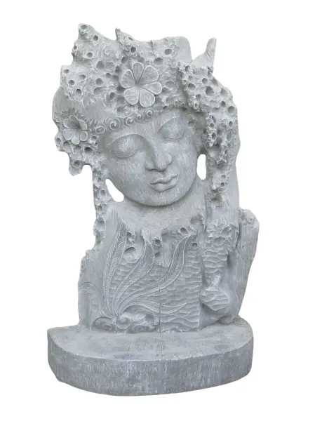 Product image of the product “Padma - Buddha Face, Relief tree, 116 cm Height | cast stone ”